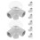 8pcs 3-Way Elbow Fitting Connectors 0.866" ID with Suction Cup 11
