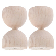 2Pcs Khaki Wood Post Caps Elegant Round Fence Finial Staircase Covers
