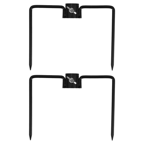 2pcs Heavy Duty Iron Ground Pole Stabilizer for Flagpole Umbrella