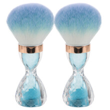 2pcs Nail Dust Brush for Acrylic Nails Manicure Cleanup Tool Sky-Blue