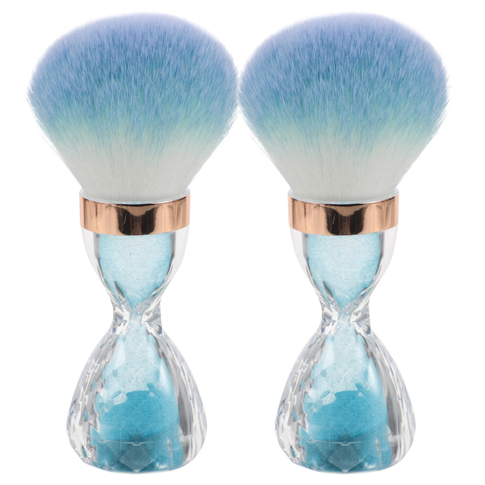 Artibetter Blue 2Pcs Nail Dust Brush For Acrylic Nails Manicure Cleanup Tool Sky
