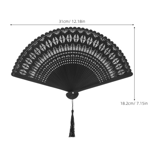 Bamboo Folding Fan for Women Men Square Decor 1