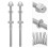 8pcs Stainless Steel 1/8" Cable Railing Tensioner Kit 10