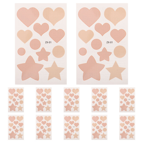 12Stk Professionelle Narbenabdeckungs-Patches Beige