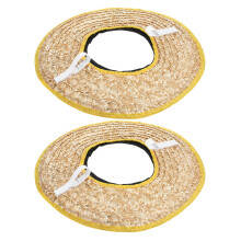 2pcs Hard Hat Sun Shade Straw Brim Visor for Construction Workers