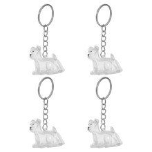 4pcs Pet Fur Keepsake Keychain Transparent Dog Hair Storage Pendant