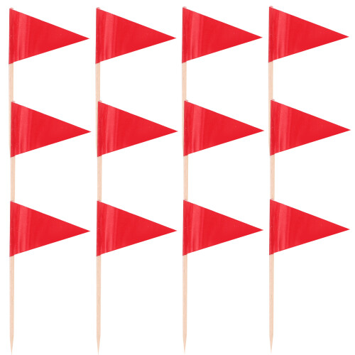 100pcs Solid Toothpick Flags Mini Triangle Cupcake Toppers Party Decor