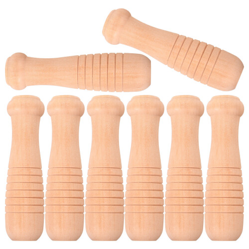 8pcs Universal Wooden Spatula Handle Replacement for Cookware Tools