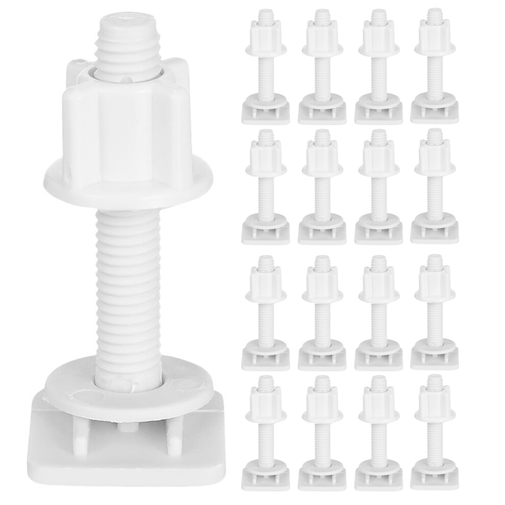 20Pcs White Plastic Toilet Seat Hinge Bolts With Nuts 3191123554215