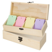 2 Pcs Wooden Organizer with 4 Compartments for Cards & Keepsakes