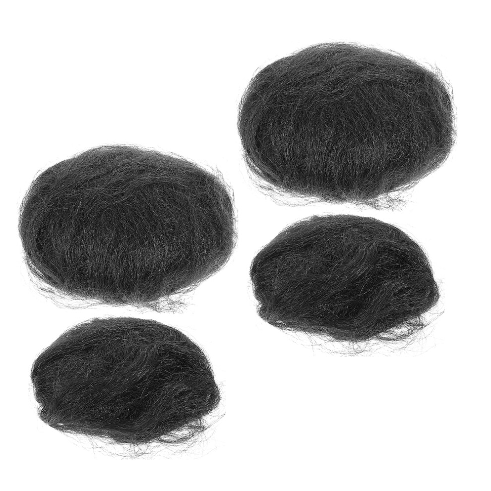 Iplusmile Unisex 4Pcs Synthetic Chignon Hairpieces Bun Donut Ponytail Extension