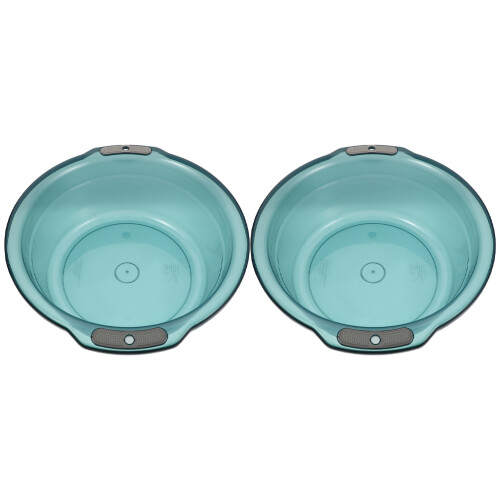 2pcs Plastic Wash Basin with Handle for Bathroom Laundry Feet