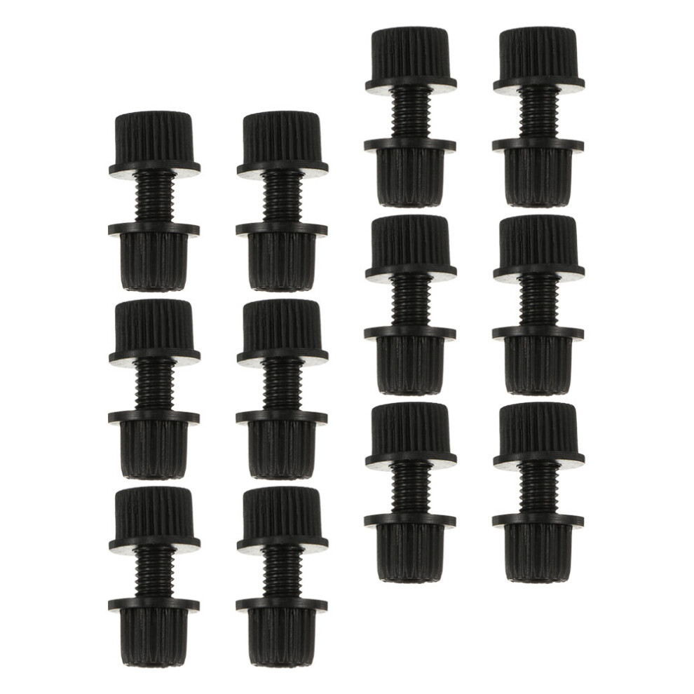 12Pcs Motorcycle License Plate Screws Mounting Fasteners Black 3191150093527