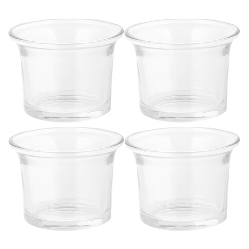 4pcs Clear Glass Candle Holders 6cmx4cm Round