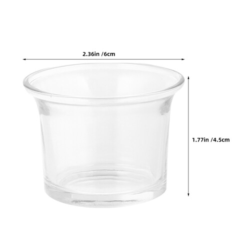 4pcs Clear Glass Candle Holders 6cmx4cm Round 1
