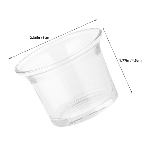 4pcs Clear Glass Candle Holders 6cmx4cm Round 2