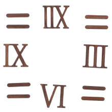 12pcs Wooden Clock Numbers DIY Roman Numeral Wall Clock Kit