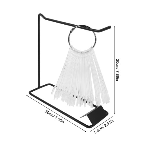 1 Set Nail Art Display Board with Iron Holder and Ring Acrylic Sticks 1