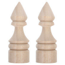 2pcs Unfinished Wooden Finials for Bed Posts Staircases Decor