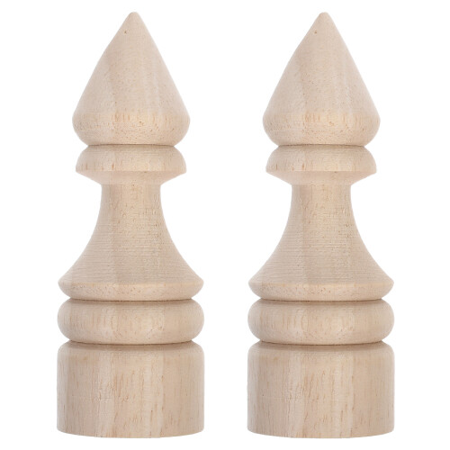 2pcs Unfinished Wooden Finials for Bed Posts Staircases Decor