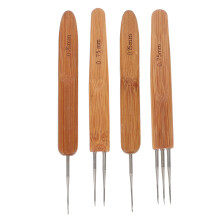 4pcs Bamboo Hair Crochet Hook Set for Braids and Extensions