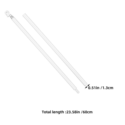 4Sets Plastic Curtain Tilt Rod Window Blind Wand Replacement White 2