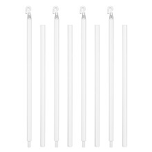 4Sets Plastic Curtain Tilt Rod Window Blind Wand Replacement White