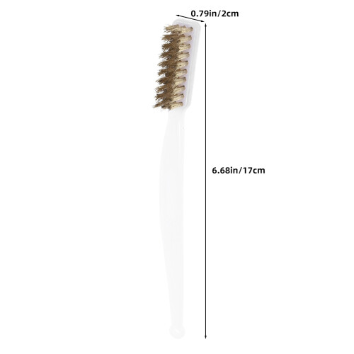 6pcs Copper Wire Brush for Rust Grease Welding Slag Cleaning 2