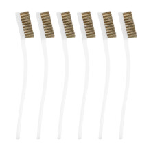 6pcs Copper Wire Brush for Rust Grease Welding Slag Cleaning