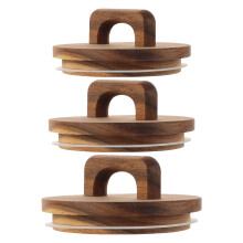 3pcs Airtight Wooden Lids for Wide Mouth Glass Jars
