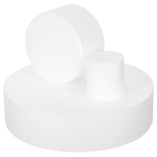Foam Cake Rounds Cake Dummy Model White Foam 3pcs