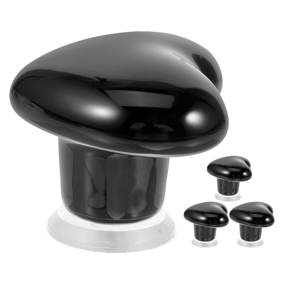 Vaguelly 4Pcs Heart Shaped Toilet Tank Button Ceramics Push Handle