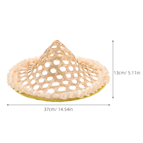 Handwoven Bamboo Dance Hat for Kids Conical Cap 2
