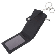 PU Car Key Holder with Keychain Wallet for ID Cards and Bus Passes