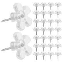 200pcs Clear Plastic Flower Pins for Cork Board
