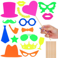 17pcs Handheld Photo Shoot Props Neon Party Decorations