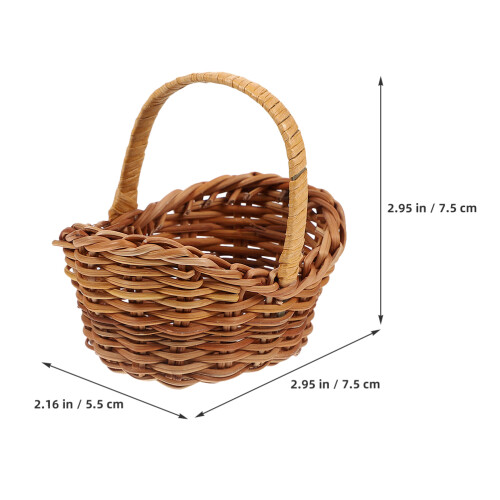 5pcs Wedding Party Storage Baskets With Handle Woven Present Basket 2