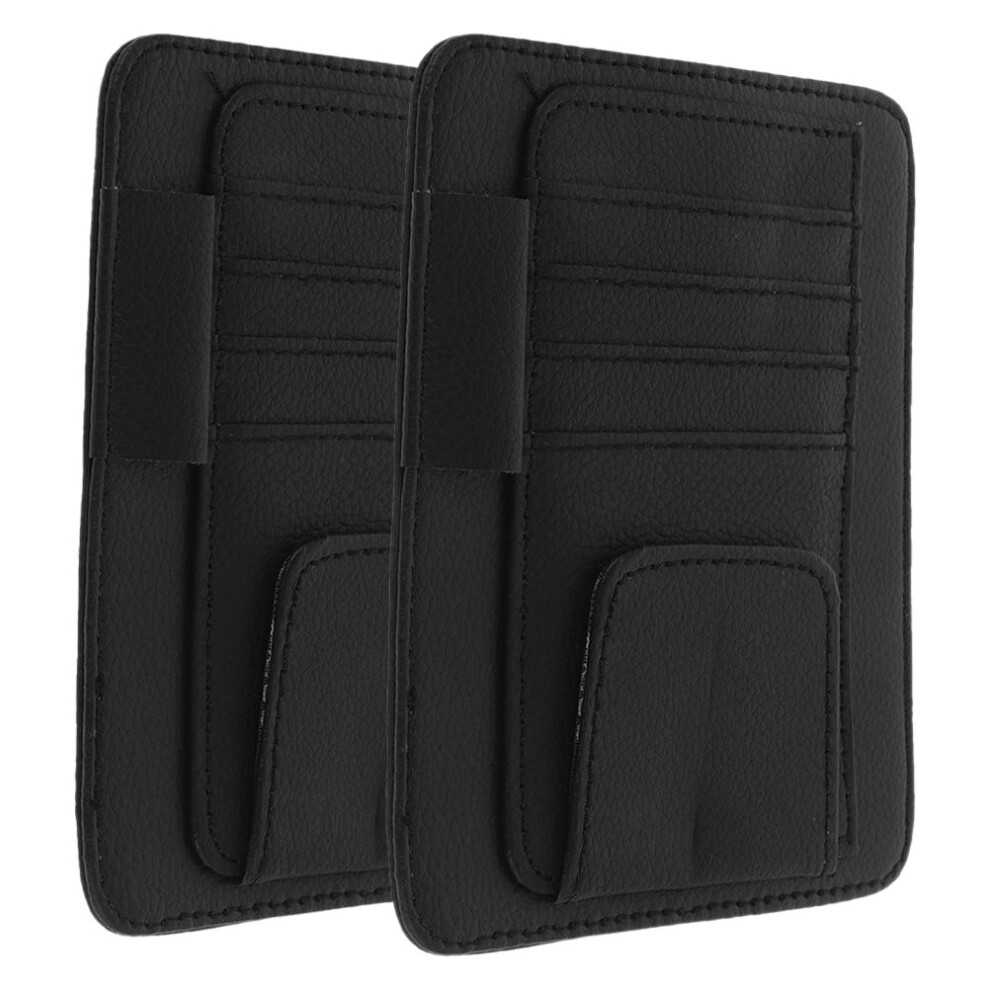 2Pcs Car Visor Organizer Pouch For License Sunglasses 3191224711937