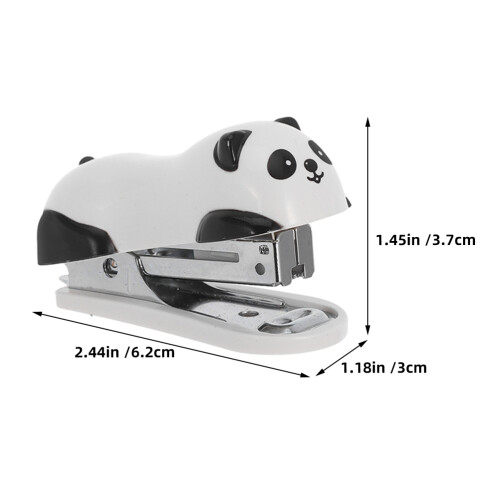3pcs Cute Panda Mini Desktop Stapler Portable for Office Home School 2