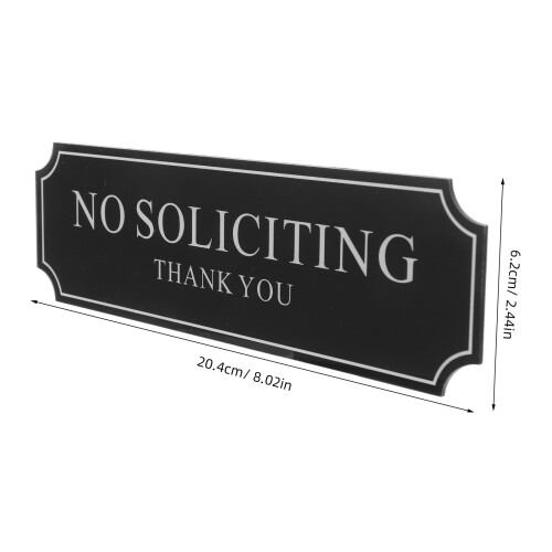 Self-Adhesive Acrylic No Soliciting Sign for Front Door 2