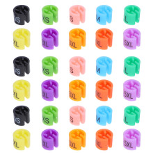 100pcs Clothes Hanger Size Color-Coding Labels (XXS-5XL)