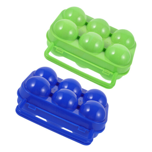 2pcs Camping Egg Holder 6 Slots Portable Container with Handle