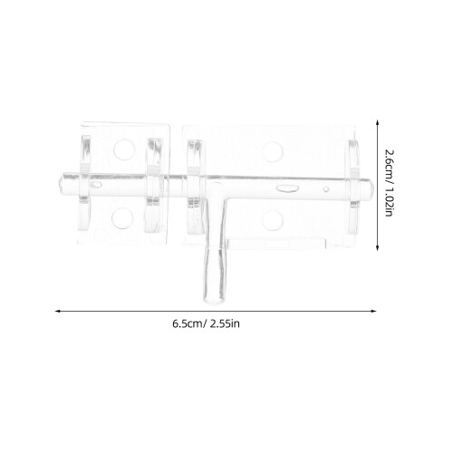 Clear Acrylic Slide Bolt Lock for Doors Windows 2
