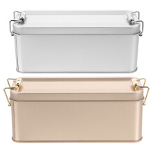 2pcs Rectangular Tin Boxes with Lids Storage Containers