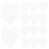 30pcs Heart Mesh Canvas Sheet White Blank Needlepoint for Embroidery 10