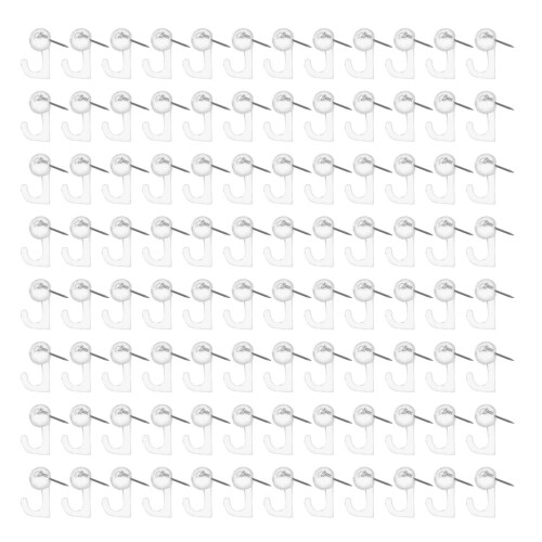 100pcs Clear Pushpin Hooks for Cork Board Bulletin Wall Display