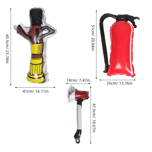 6Pcs Firefighter Party Decorations Inflatable Hydrant Extinguisher 1