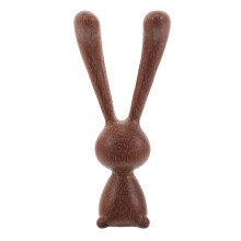 Easter Rabbit Statue Mini Wood Bunny Ornament Handmade Decor