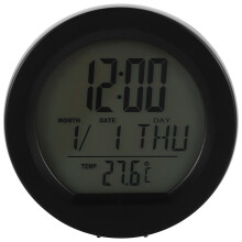 Solar Powered Car Dashboard Clock with Temperature and Date Display