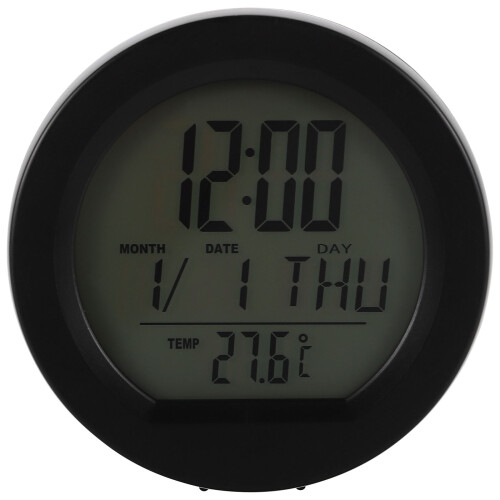 Solar Powered Car Dashboard Clock with Temperature and Date Display